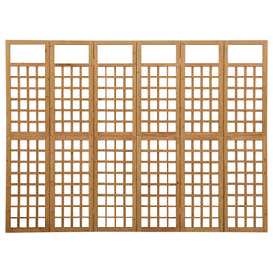 Divisorio a 6 Pannelli in Legno Massello di Abete 242,5x180 cm 316481