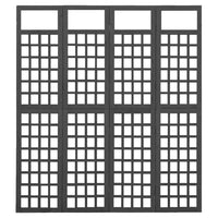 Divisorio a 4 Pannelli Legno Massello di Abete Nero 161x180 cm 316483