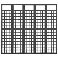 Divisorio a 5 Pannelli Legno Massello di Abete Nero 161x180 cm 316484