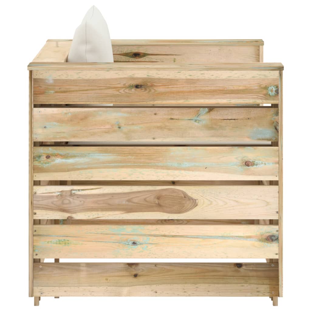 Set Salotto da Giardino 2pz con Cuscini Legno Impregnato Verde 3074533