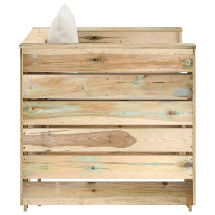 Set Salotto da Giardino 2pz con Cuscini Legno Impregnato Verde 3074533