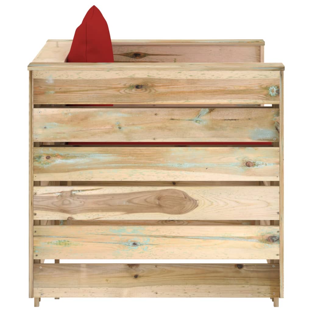 Set Divani da Giardino con Cuscini 2 pz Legno Impregnato Verde cod mxl 42768