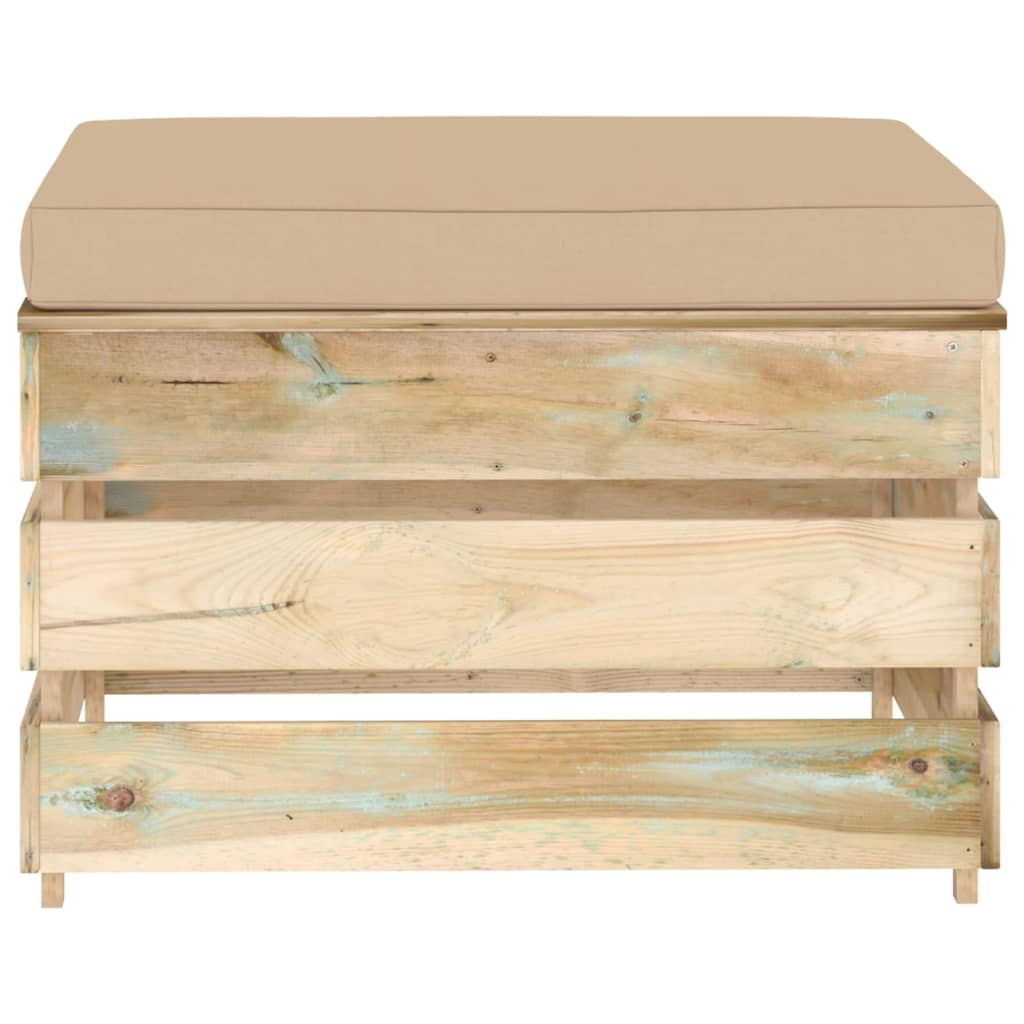 Set Divani da Giardino con Cuscini 3 pz Legno Impregnato Verde 3074570