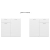 Credenza-Buffet-Armadio da cucina Bianca 160x36x75 cm in Legno Multistrato