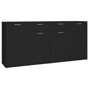 Credenza Nera 160x36x75 cm in Legno Multistrato 3074928
