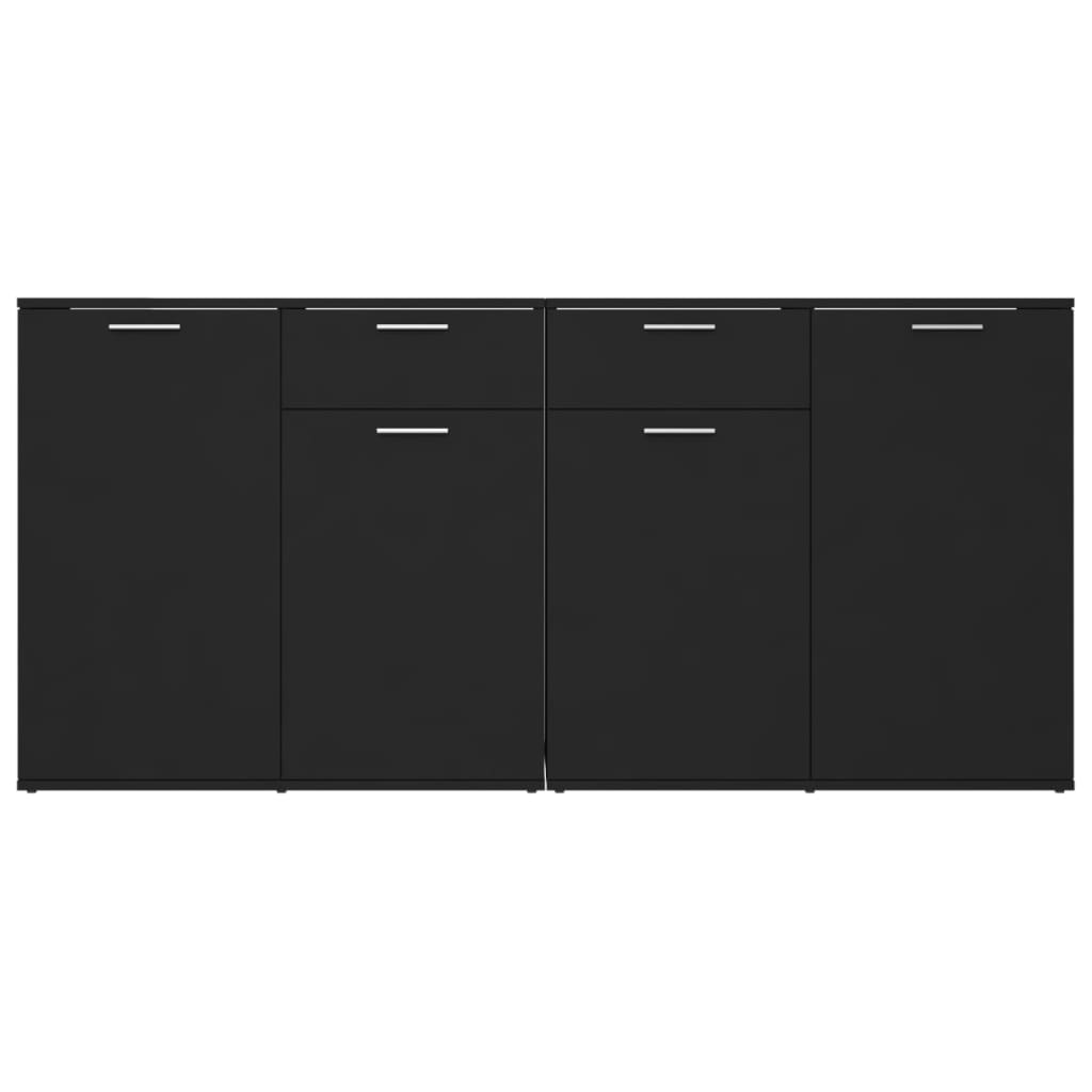 Credenza Nera 160x36x75 cm in Legno Multistrato 3074928