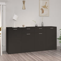 Credenza Nera 160x36x75 cm in Legno Multistrato 3074928