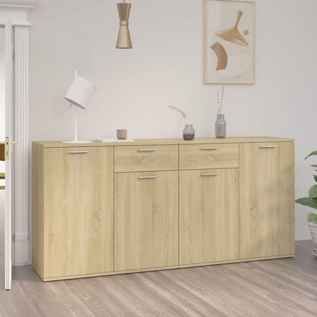 Credenza Rovere Sonoma 160x36x75 cm in Legno Multistrato 3074930