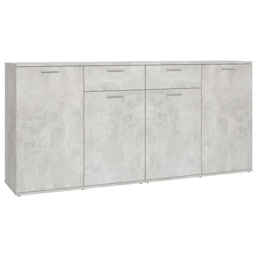 Credenza-Buffet-Armadio da cucina Grigio Cemento 160x36x75 cm in Legno Multistrato