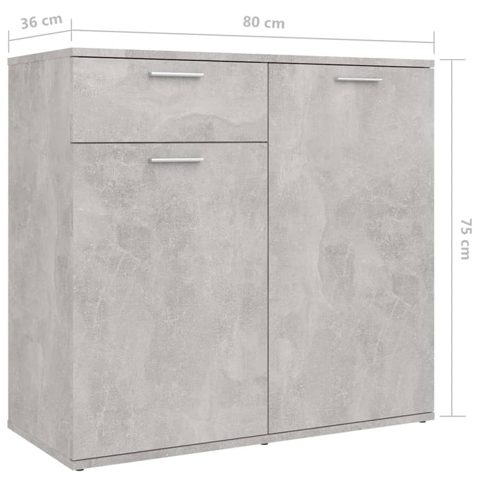Credenza Grigio Cemento 160x36x75 cm in Legno Multistrato 3074931