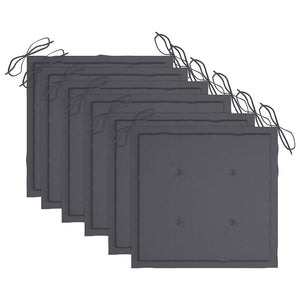 Sedie da Giardino Pieghevoli 6 pz con Cuscini Massello Acacia 3074940