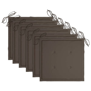 Sedie da Giardino Pieghevoli 6 pz con Cuscini Massello Acacia 3074948