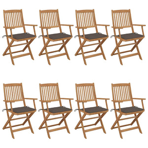 Sedie da Giardino Pieghevoli 8 pz con Cuscini Massello Acacia cod mxl 17531