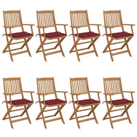 Sedie da Giardino Pieghevoli 8 pz con Cuscini Massello Acacia cod mxl 76231
