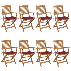 Sedie da Giardino Pieghevoli 8 pz con Cuscini Massello Acacia cod mxl 76231