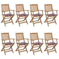 Sedie da Giardino Pieghevoli 8 pz con Cuscini Massello Acaciacod mxl 69688