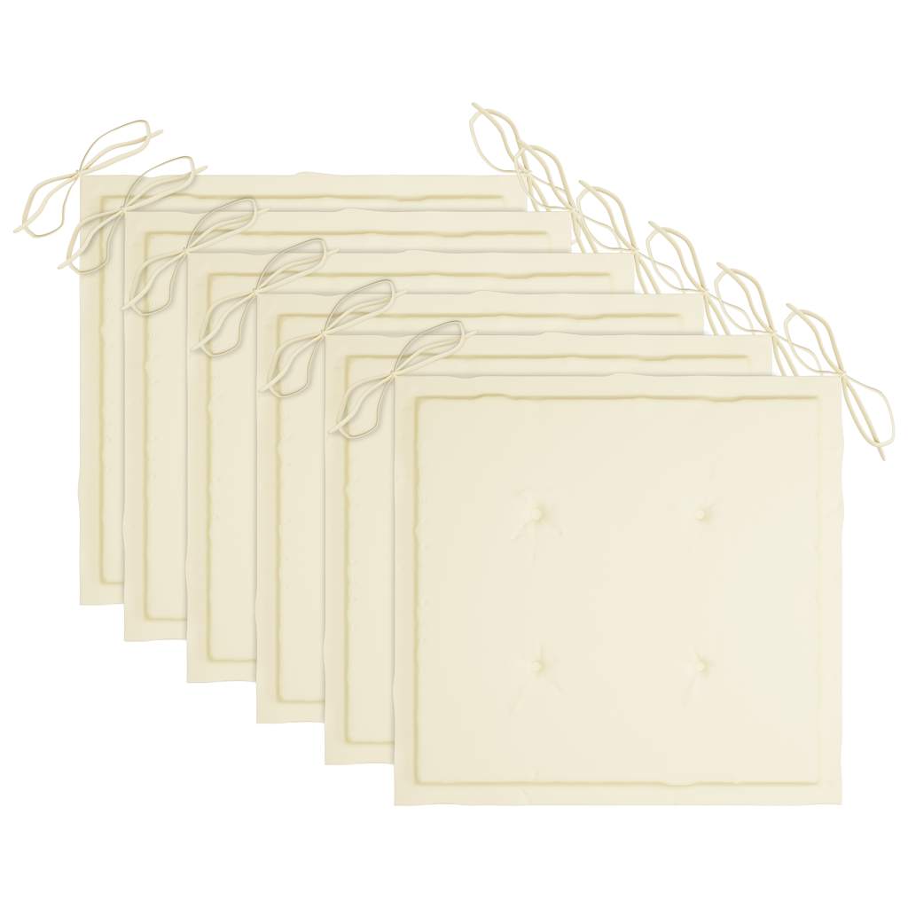 Sedie da Giardino Pieghevoli 6 pz con Cuscini Massello Acacia 3074996