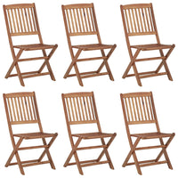 Sedie da Giardino Pieghevoli 6 pz con Cuscini Massello Acacia cod mxl 45845