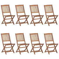 Sedie da Giardino Pieghevoli 8 pz con Cuscini Massello Acacia 3075022