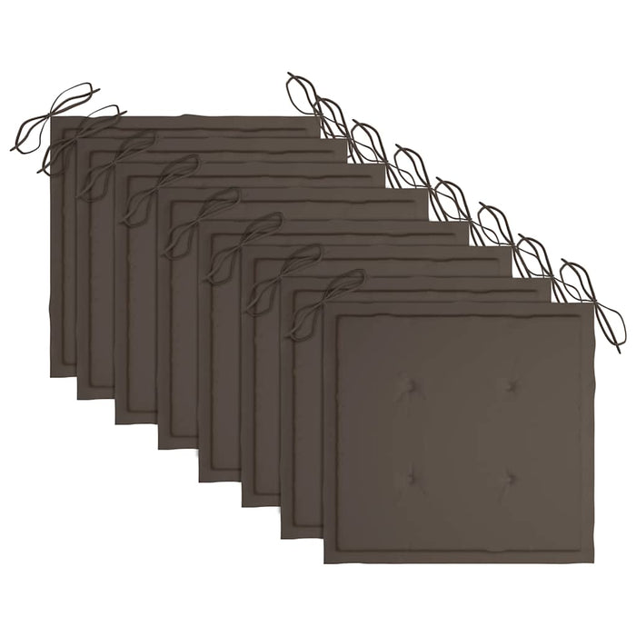 Sedie da Giardino Pieghevoli 8 pz con Cuscini Massello Acacia 3075029