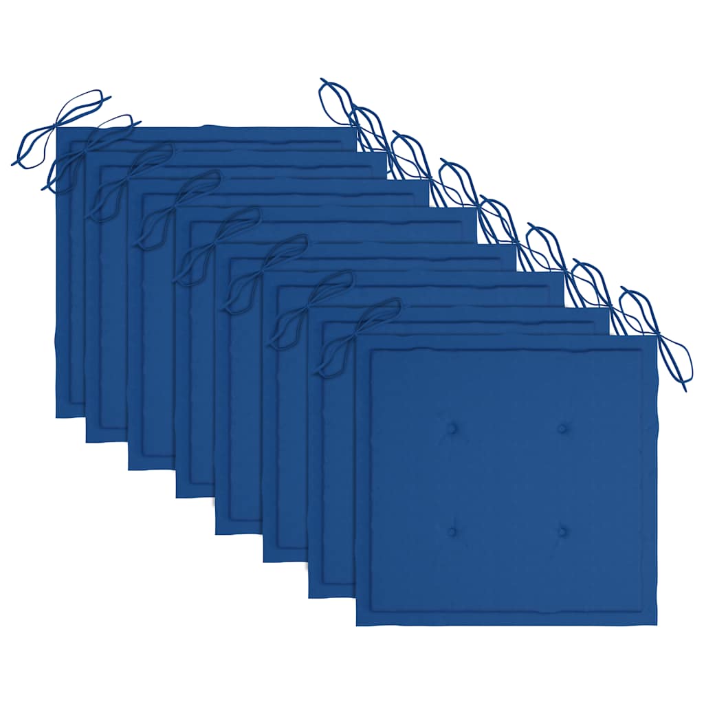 Sedie da Giardino Pieghevoli 8 pz con Cuscini Massello Acacia 3075031