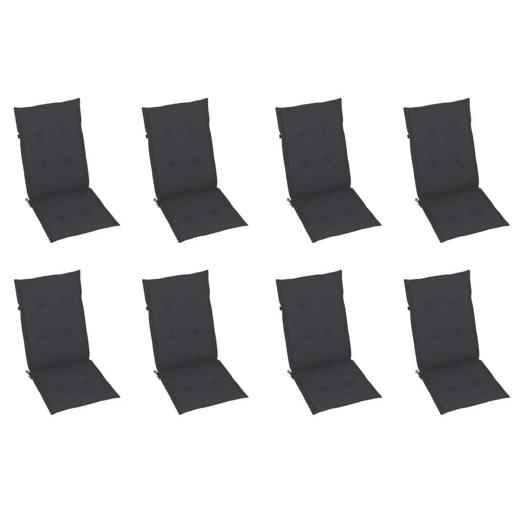 Sedie da Giardino Pieghevoli con Cuscini 8 pz Massello Acacia 3075054