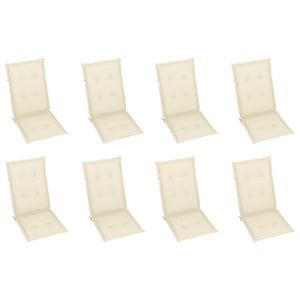 Sedie da Giardino Pieghevoli con Cuscini 8 pz Massello Acacia 3075056