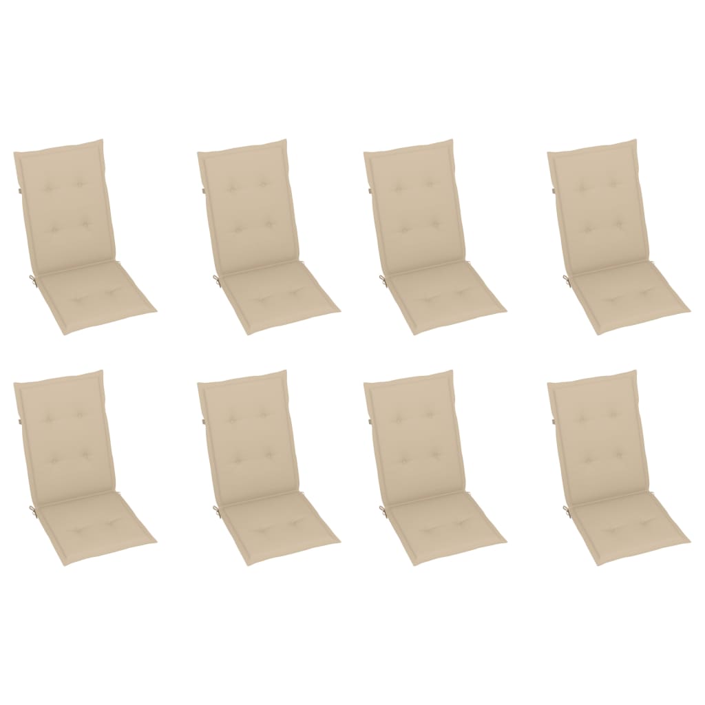 Sedie da Giardino Pieghevoli con Cuscini 8 pz Massello Acacia cod mxl 16905