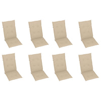 Sedie da Giardino Pieghevoli con Cuscini 8 pz Massello Acacia 3075057