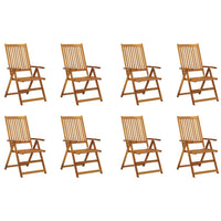 Sedie da Giardino Pieghevoli con Cuscini 8 pz Massello Acacia cod mxl 66723