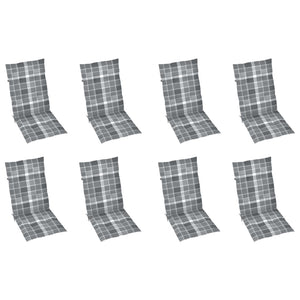 Sedie da Giardino Pieghevoli con Cuscini 8 pz Massello Acacia 3075068