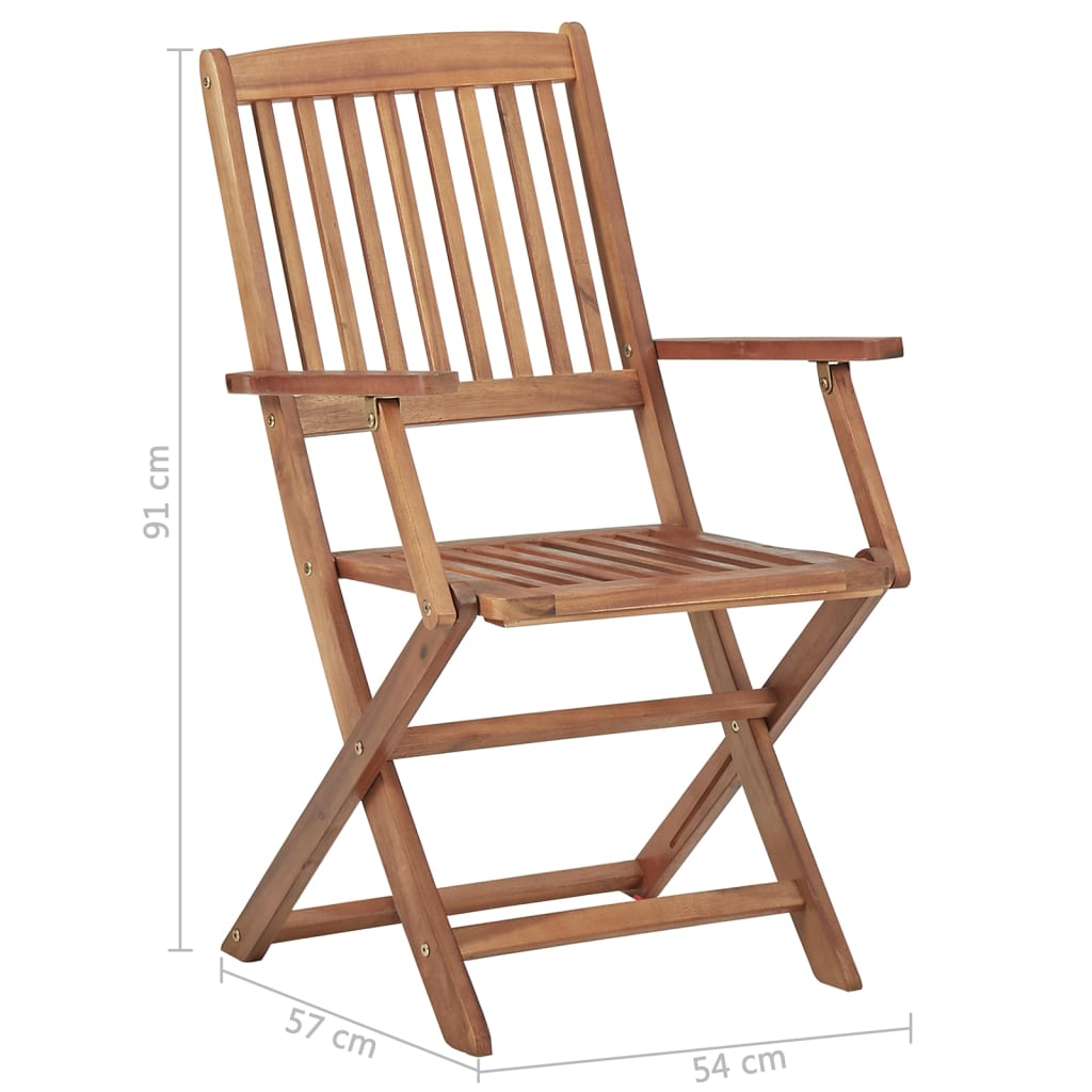 Sedie da Giardino Pieghevoli 8 pz in Legno Massello di Acacia 3075084