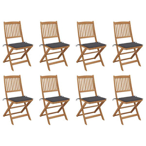 Sedie da Giardino Pieghevoli 8 pz con Cuscini Massello Acacia cod mxl 13854