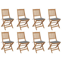 Sedie da Giardino Pieghevoli 8 pz con Cuscini Massello Acacia cod mxl 13846
