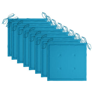 Sedie da Giardino Pieghevoli 8 pz con Cuscini Massello Acacia 3075117