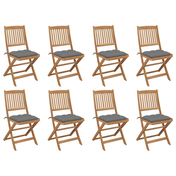 Sedie da Giardino Pieghevoli 8 pz con Cuscini Massello Acacia cod mxl 13872