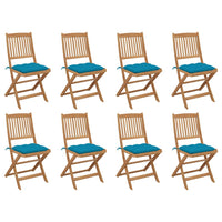 Sedie da Giardino Pieghevoli 8 pz con Cuscini Massello Acacia cod mxl 13856