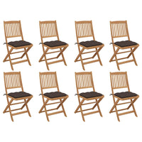 Sedie da Giardino Pieghevoli 8 pz con Cuscini Massello Acacia cod mxl 13847