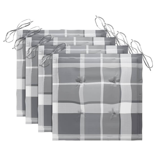 Sedie da Giardino con Cuscini 4 pz in Legno Massello di Acacia 3075188