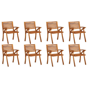 Sedie da Giardino con Cuscini 8 pz in Legno Massello di Acacia 3075201