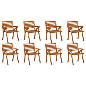 Sedie da Giardino con Cuscini 8 pz in Legno Massello di Acacia 3075204