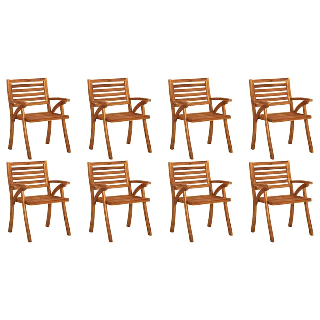 Sedie da Giardino con Cuscini 8 pz in Legno Massello di Acacia 3075209