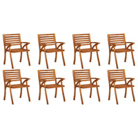 Sedie da Giardino con Cuscini 8 pz in Legno Massello di Acacia 3075216