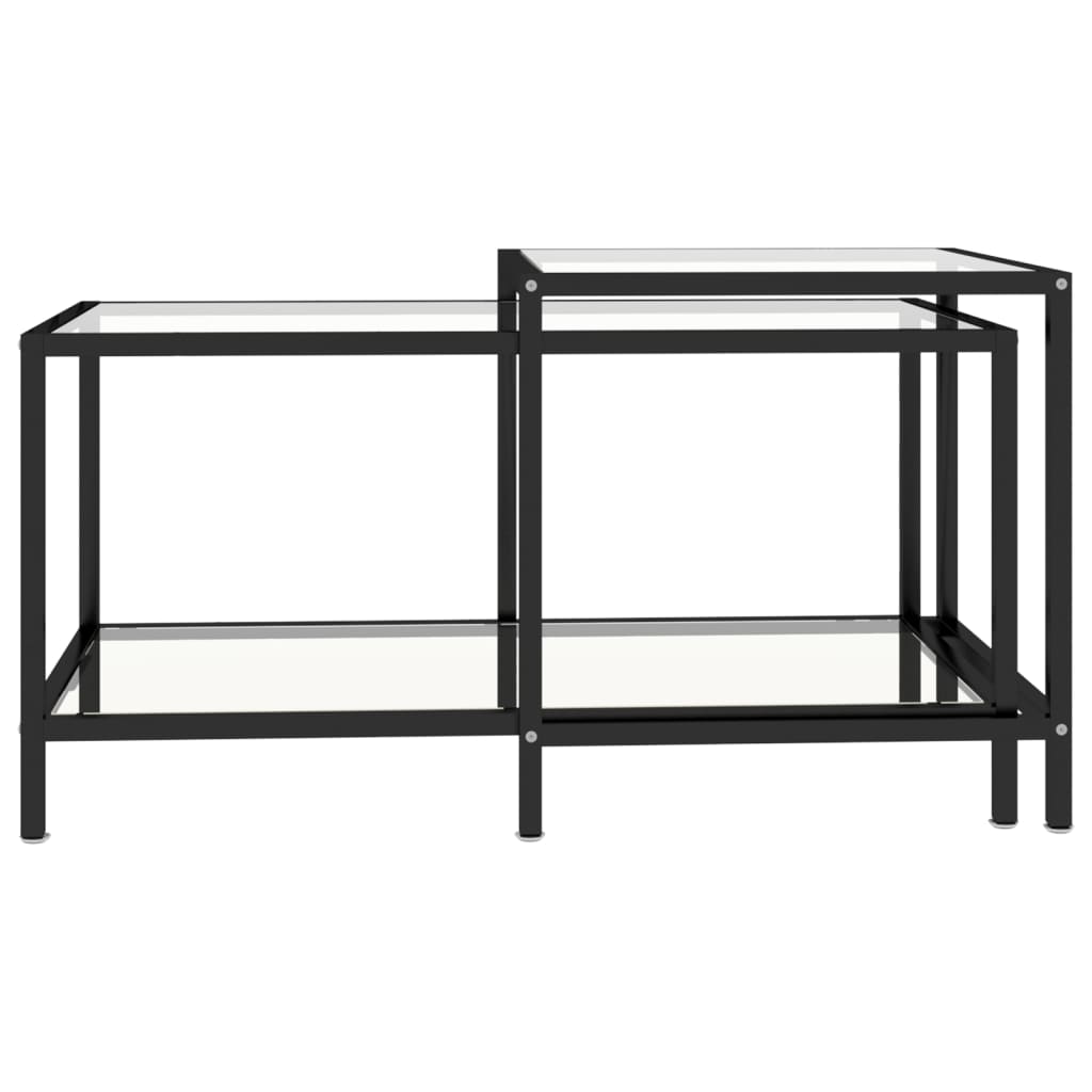 Tavolini 2 pz Trasparenti in Vetro Temperato 331613