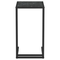 Tavolino per Computer Marmo Nero 50x35x65 cm Vetro Temperato 331651
