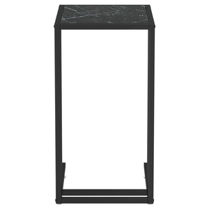 Tavolino per Computer Marmo Nero 50x35x65 cm Vetro Temperato 331651