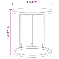 Tavolino Oro e Marmo Nero 45 cm in Vetro Temperato 331663