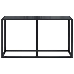 Tavolo Consolle Nero 140x35x75,5 cm in Vetro Temperato 331675