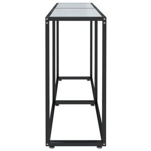 Tavolo Consolle Bianco Marmo 140x35x75,5 cm in Vetro Temperato 331676