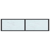 Tavolo Consolle Bianco Marmo 140x35x75,5 cm in Vetro Temperato cod mxl 19673